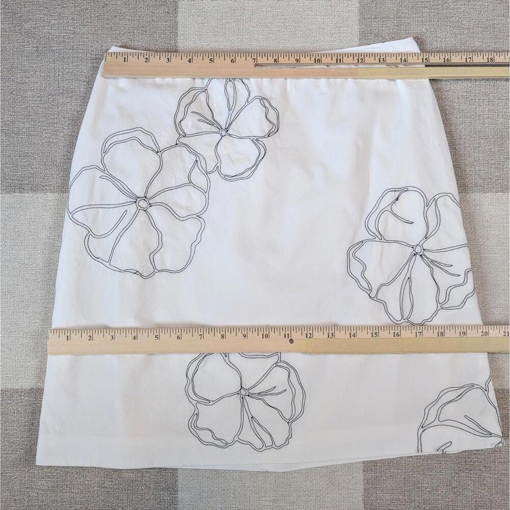 Vintage 90s Casual Corner cotton minimalist flower stitch short skirt - Picture 4 of 8